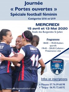 Thonon Evian Grand Genève Football Club - AFFICHE JOURNEE PORTES OUVERTES - SECTION FEMININE U16
