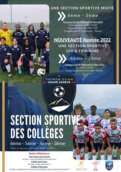 Thonon Evian Grand Genève Football Club - section sportive des collèges