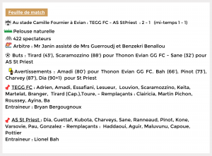 Thonon Evian Grand Genève Football Club - FEUILLE DE MATCH (7)